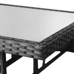 vidaXL - 5-delige Tuinset met wit kussens - Zwart poly rattan - 80x80 cm