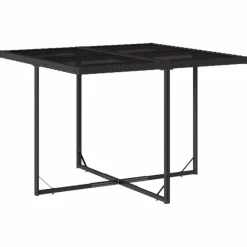 vidaXL - 5-delige Tuinset wit kussens - Zwart - PE rattan en glas - 110x106 cm