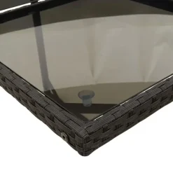 vidaXL - 5-delige Tuinset wit kussens - Zwart - PE rattan en glas - 110x106 cm