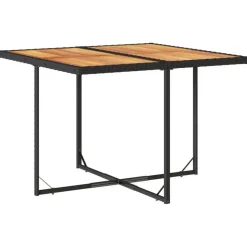 vidaXL - 5-delige Tuinset wit kussens - Zwart - PE rattan en hout - 110x106 cm