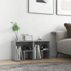 vidaXL - Design-Nachtkastjes - Betongrijs - Hout - 40x30x40 cm - Set van 2