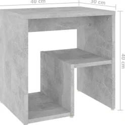 vidaXL - Design-Nachtkastjes - Betongrijs - Hout - 40x30x40 cm - Set van 2