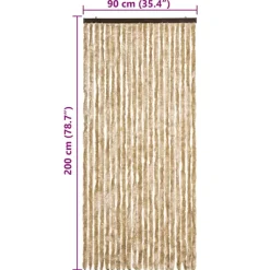 vidaXL - Deurgordijn - Beige - Polypropyleen - 90 x 200 cm