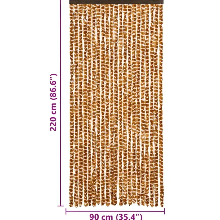 vidaXL - Deurgordijn - Geel - Polypropyleen - 90 x 220 cm