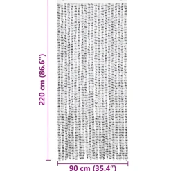 vidaXL - Deurgordijn - Grijs - Polypropyleen - 90 x 220 cm