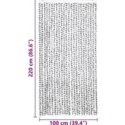 vidaXL - Deurgordijn - Grijs - Polypropyleen - 100 x 220 cm