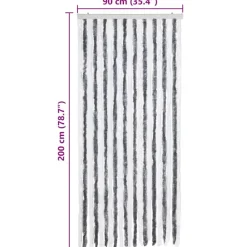 vidaXL - Deurgordijn - Grijs - Polypropyleen - 90 x 200 cm