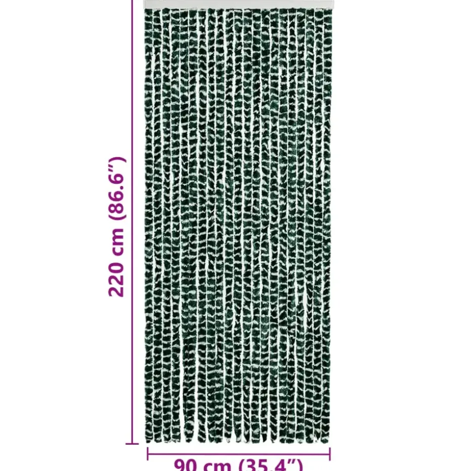 vidaXL - Deurgordijn - Groen - Polypropyleen - 90 x 220 cm