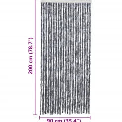 vidaXL - Deurgordijn - Zilver - Polypropyleen - 90 x 200 cm