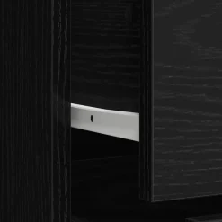 vidaXL - 2-deurs Kledingkast met 2 lades - Bewerkt hout - Zwart - 80x52x180 cm