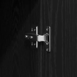 vidaXL - 2-deurs Kledingkast met 2 lades - Bewerkt hout - Zwart - 80x52x180 cm