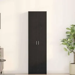 vidaXL - 2-deurs Kledingkast met planken - Hout - Zwart eiken - 55x25x189 cm