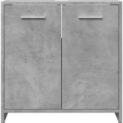 vidaXL - 2-deurs Wastafelonderkast - Betongrijs - Bewerkt hout - 60x33x60 cm