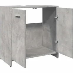 vidaXL - 2-deurs Wastafelonderkast - Betongrijs - Bewerkt hout - 60x33x60 cm