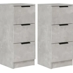 vidaXL - Dressoir - Grijs - Bewerkt hout - 2 stuks