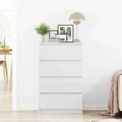 vidaXL - Dressoir - Wit - Bewerkt hout