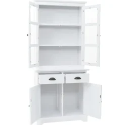 vidaXL - Dressoir - Wit - Grenenhout