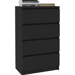 vidaXL - Dressoir - Zwart - Bewerkt hout