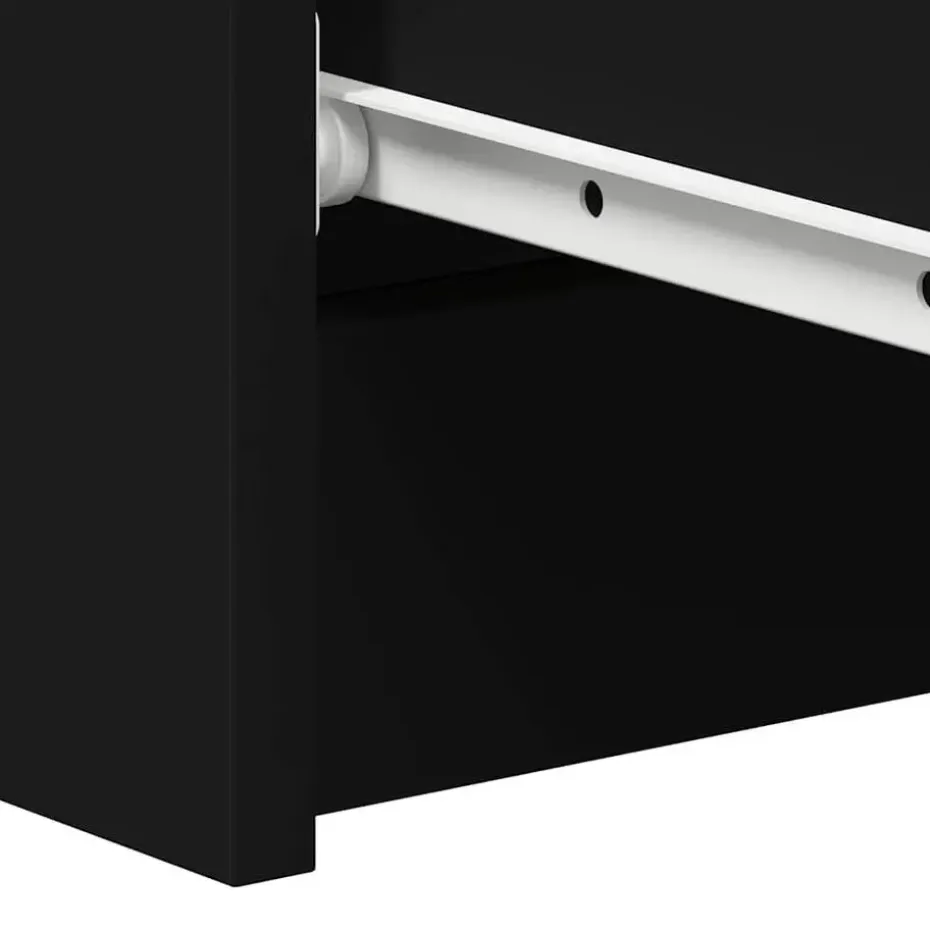 vidaXL - Dressoir - Zwart - Bewerkt hout