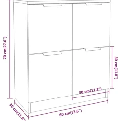 vidaXL - Dressoir - Zwart - Bewerkt hout - 2 stuks