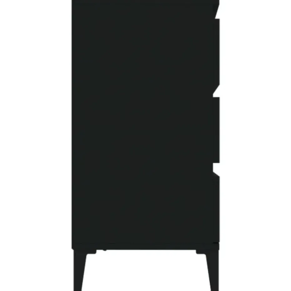 vidaXL - Dressoir met 3 lades - Zwart - Bewerkt hout en metaal- 91x28x75 cm