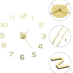 vidaXL - 3d-wandklok - Goud - Acryl