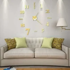 vidaXL - 3d-wandklok - Goud - Acryl