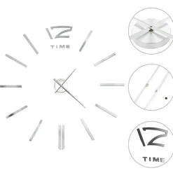 vidaXL - 3d-wandklok - Zilver - Acryl