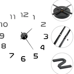 vidaXL - 3d-wandklok - Zwart - Acryl