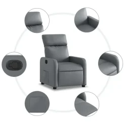 vidaXL - Fauteuil - Grijs - Kunstleer