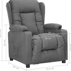 vidaXL - Fauteuil - Grijs - Stof