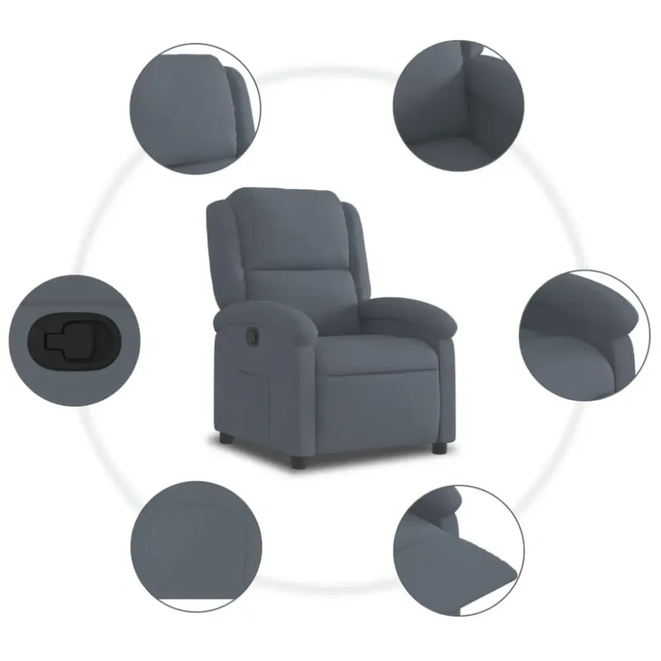 vidaXL - Fauteuil - Grijs - Fluweel
