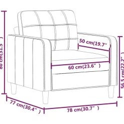 vidaXL - Fauteuil - Zwart - Stof - 60 cm
