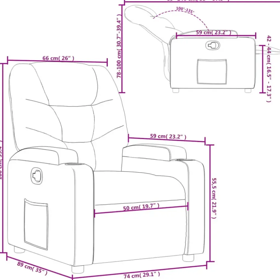 vidaXL - Fauteuil - Zwart - Kunstleer
