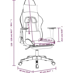 vidaXL - Gamingstoel - Grijs - Kunstleer