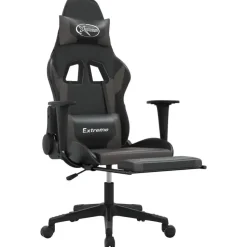 vidaXL - Gamingstoel - Grijs - Kunstleer