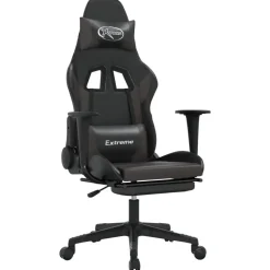 vidaXL - Gamingstoel - Grijs - Kunstleer