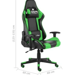 vidaXL - Gamingstoel - Groen - PVC