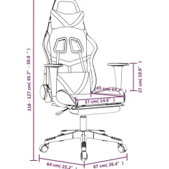 vidaXL - Gamingstoel - Wit - Kunstleer
