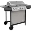 vidaXL - Gasbarbecue-grill - Zilver - Staal