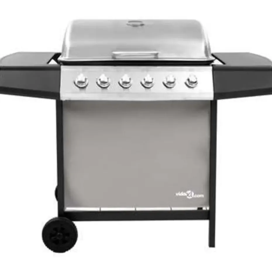 vidaXL - Gasbarbecue-grill - Zilver - Staal