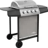 vidaXL - Gasbarbecue-grill - Zilver - Staal