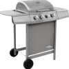 vidaXL - Gasbarbecue-grill - Zilver - Staal