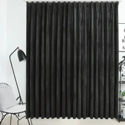 vidaXL - Gordijn - Antraciet - Fluweel