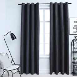 vidaXL - Gordijn - Antraciet - Stof - 140 x 175 cm