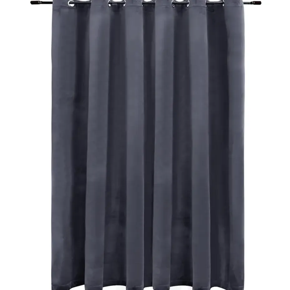 vidaXL - Gordijn - Antraciet - Fluweel