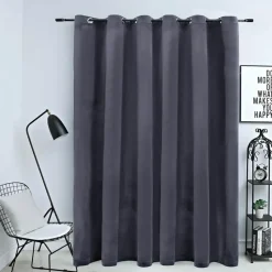 vidaXL - Gordijn - Antraciet - Fluweel