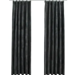 vidaXL - Gordijn - Antraciet - Fluweel - 140 x 175 cm - 2 stuks