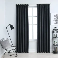 vidaXL - Gordijn - Antraciet - Stof - 140 x 175 cm - 2 stuks