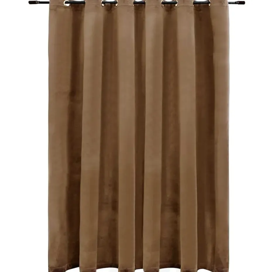 vidaXL - Gordijn - Beige - Fluweel